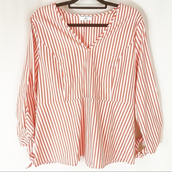 Universal Standard J. Crew Poplin Tie Sleeve Top - Picture 2 of 6